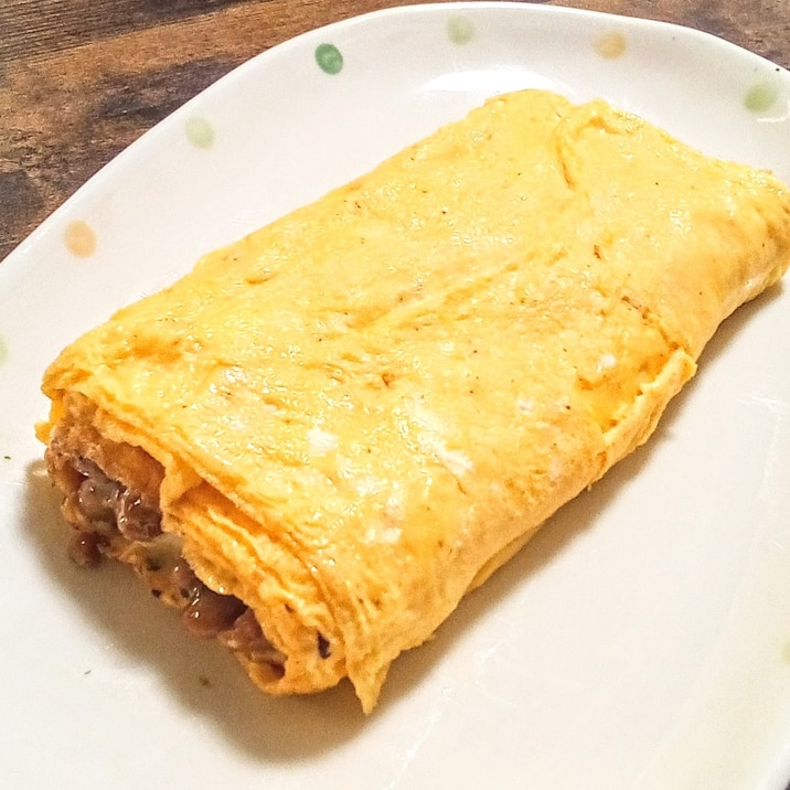 超かんたん!!チーズ納豆たまご焼き♪